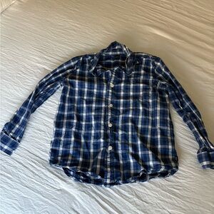 GAP Kids Blue Plaid Button-Up Shirt
